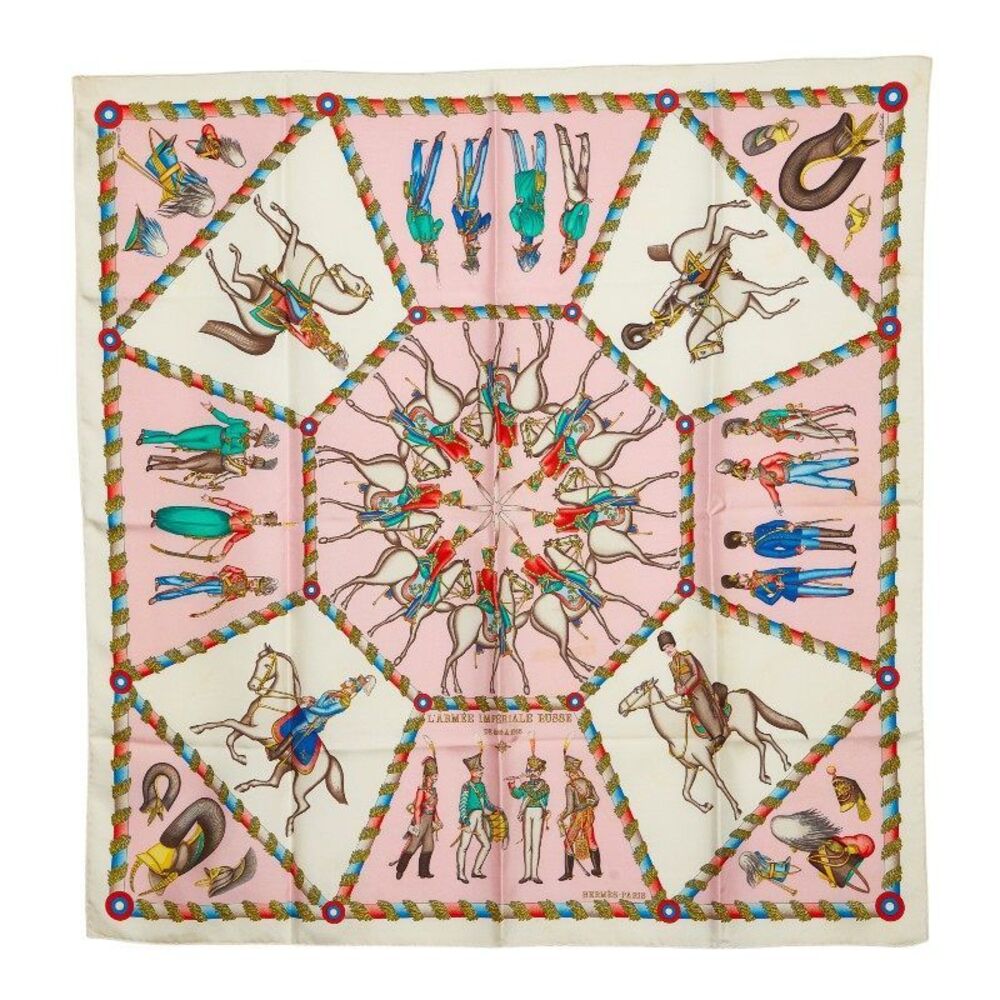 Hermes Carre90 L'ARMEE IMPERIALE RUSSE silk scarf